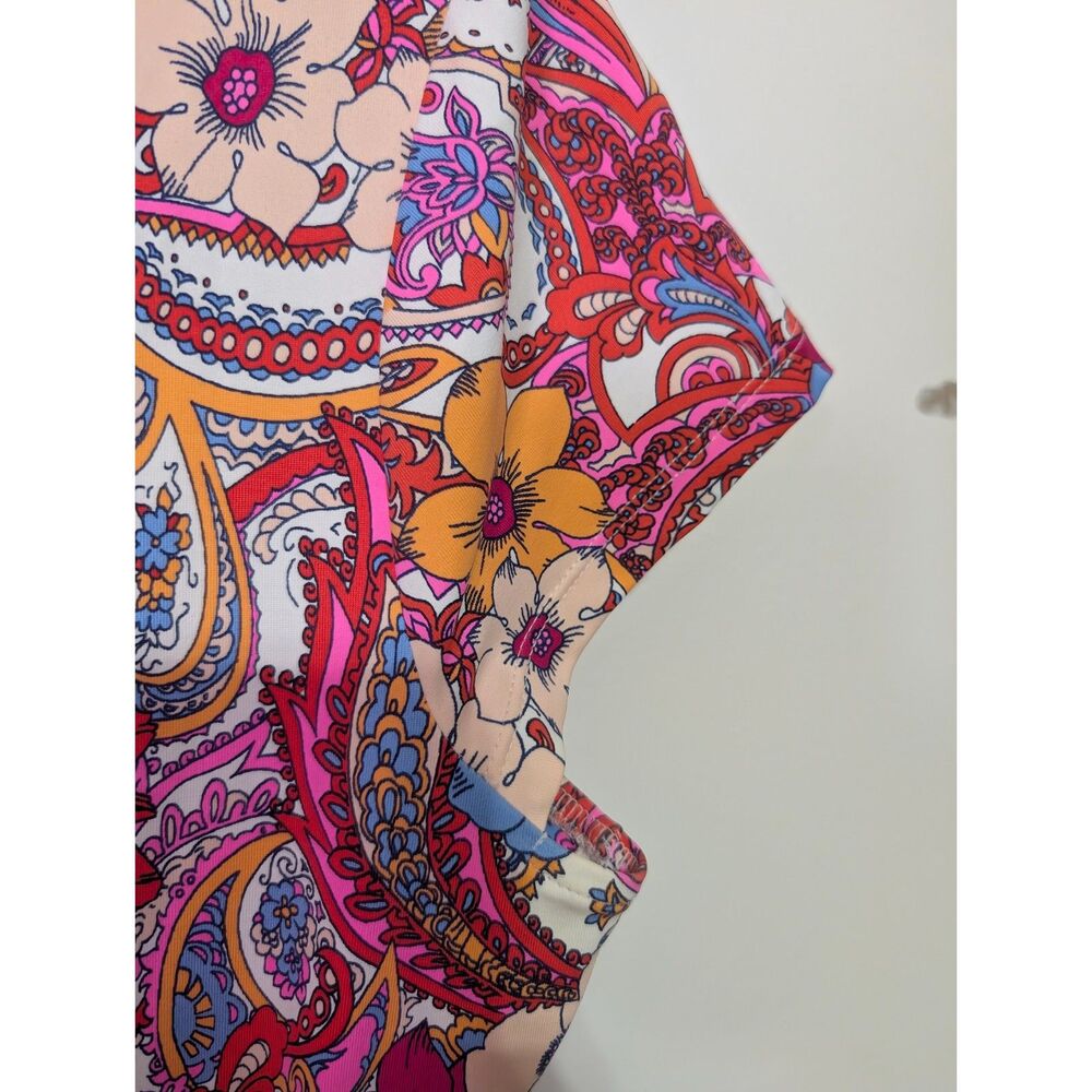 Talbots Floral Paisley Dress Size M Stretch Sheath Colorful Preppy Chic Summer - Picture 7 of 7